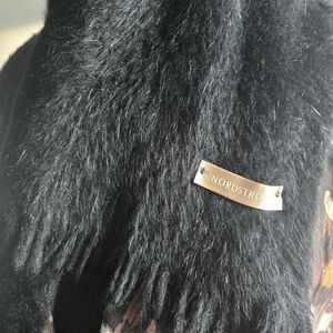 Nordstrom Elegant Black Cashmere Scarf 68"
